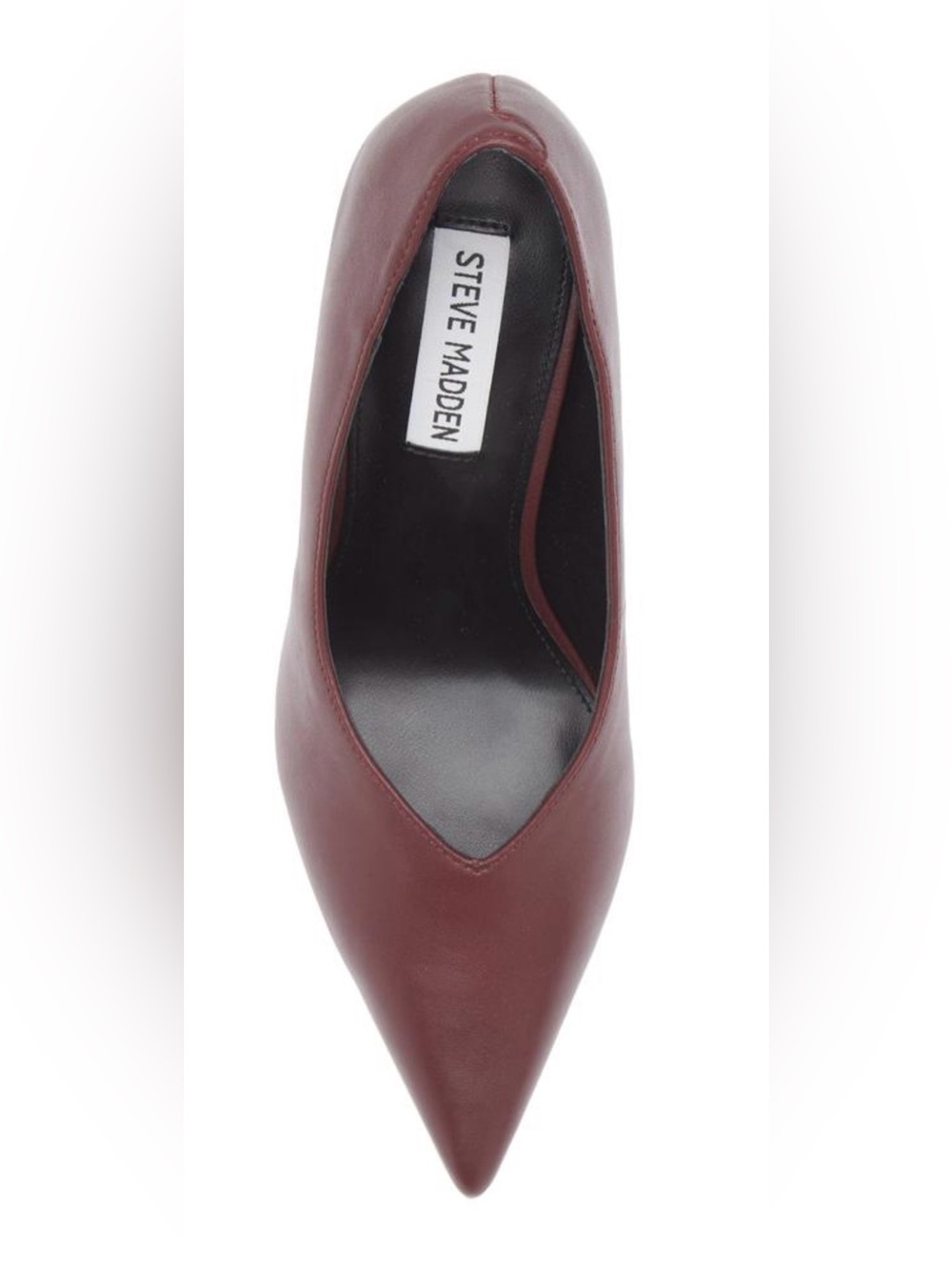 Steve Madden Women's Pointed-Toe Burgundy Leather Pumps - Picture 2 of 4